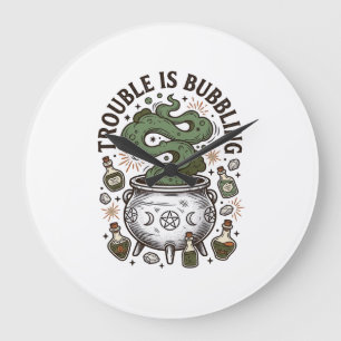Hexenkessel-Shirt Ärger brodelt_1 Große Wanduhr