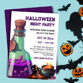 Hexenkessel Zaubertrank, Schädel Halloween Einladung