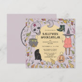 Hexenkids Halloween-Party Einladung (Vorne/Hinten)