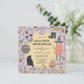 Hexenkids Halloween-Party Einladung (Stehend Vorderseite)