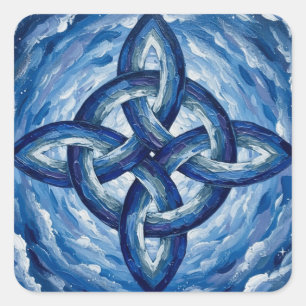 HexenknotenFantasyHimmel Quadratischer Aufkleber