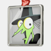 Hexenkornament Silbernes Ornament (Links)