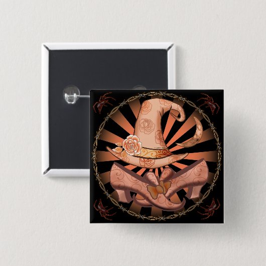 Hexenkostüm-Button Button (Vorne & Hinten)
