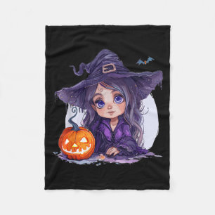 Hexenkostüm Halloween Kürbis Gruselig Glücklich Fleecedecke