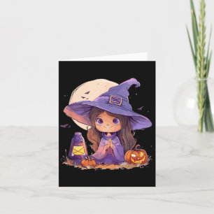 Hexenkostüm Halloween Kürbis Gruselig Glücklich Karte