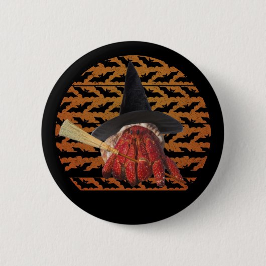 Hexenkrabbe Funny Halloween Hermit Crab Lover Button (Vorderseite)