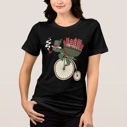 Hexenkrähenfahrrad Tri-Blend Shirt (Vorderseite)