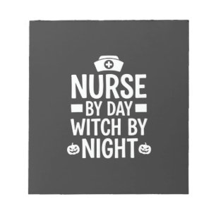 Hexenkrankenschwester Halloween-Vektordesign_1 Notizblock