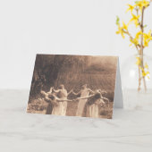 Hexenkreis Vintag tanzende Frauen Karte (Gelbe Blume)