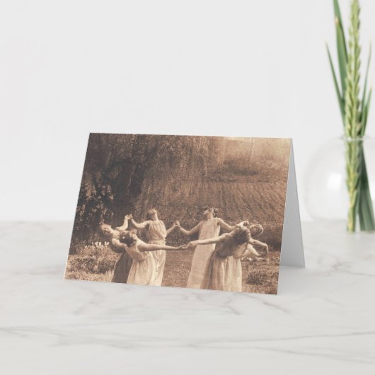 Hexenkreis Vintag tanzende Frauen Karte (Vorderseite)