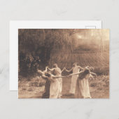 Hexenkreis Vintag tanzende Frauen Postkarte (Vorne/Hinten)