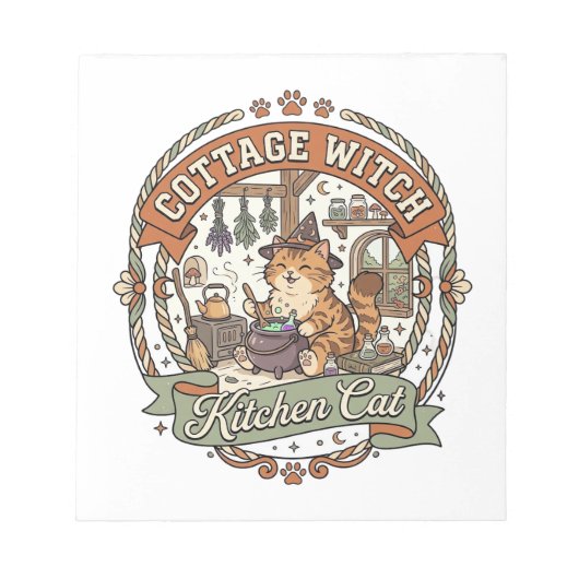 Hexenküche Cottage Witch Kitchen Cat Cottage Witch Notizblock (Vorderseite)