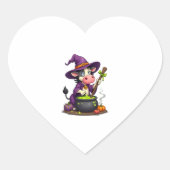 Hexenkuh Cauldron Brew Herz-Aufkleber (Vorderseite)