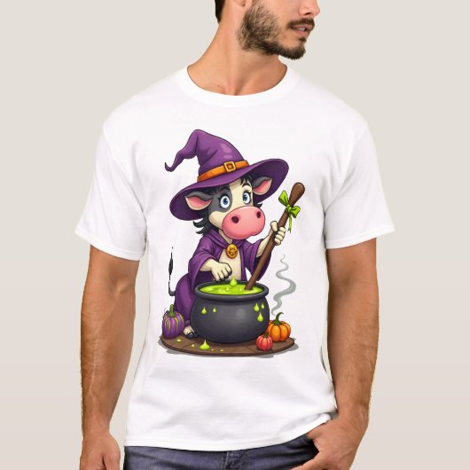 Hexenkuh Kessel Brau T-Shirt (Vorderseite)