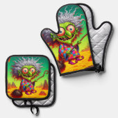 Hexenkunst Ofenhandschuh & Topflappen-Set (Vorderseite/Rückseite)