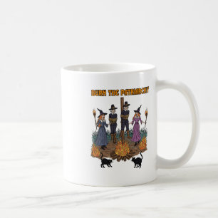 Hexenkunst Patriarchat verbrennen Aufkleber Kaffeetasse