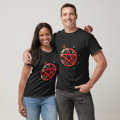 Hexenkunst Rotes Pentagramm T-Shirt (Unisex)