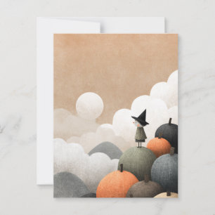 Hexenkunst Spooky Niedliches Minimalistisches Hall Postkarte