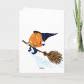 Hexenkürbis Flying Funny Halloween Card Karte (Rückseite)