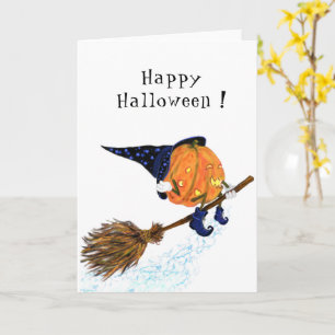 Hexenkürbis Flying Funny Halloween Card Karte