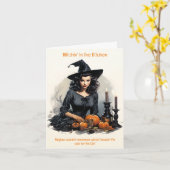 Hexenkürbis Pie Kitchen Halloween Card der 50er Ja Karte (Gelbe Blume)