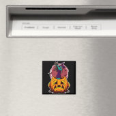 Hexenkürbis schwarze Katze und spooky Zauberer Magnet (In Situ (Geschirrspüler))