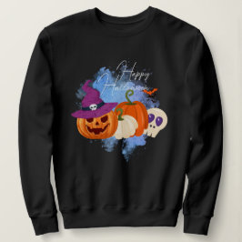 Hexenkürbis & Skulls Hoodie, Spooky Halloween Sweatshirt