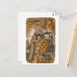Hexenkürbislieferung für Herbstmarktliebhaber Postkarte