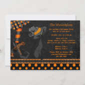 Hexenleder und Niedliches Katzenfleisch-Halloween- Einladung (Rückseite)