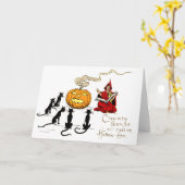 Hexenlehre Black Cat Jack O' Lantern Karte (Gelbe Blume)