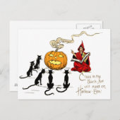 Hexenlehre Black Cat Jack O' Lantern Postkarte (Vorne/Hinten)