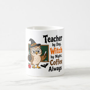 Hexenlehrerin bei Tag, Kaffee immer lustig Hallowe Kaffeetasse