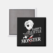Hexenmädchen Schwarze wütende Katze Daddy Monster Magnet (Vorderseite/Rückseite)