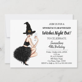 Hexenmädchen übernachten in der Hälfte der Geburts Einladung