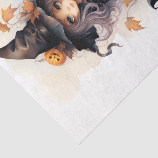 Hexenmädchenkollage 1 Halloween-Dekoupage Seidenpapier (Ausschnitt)