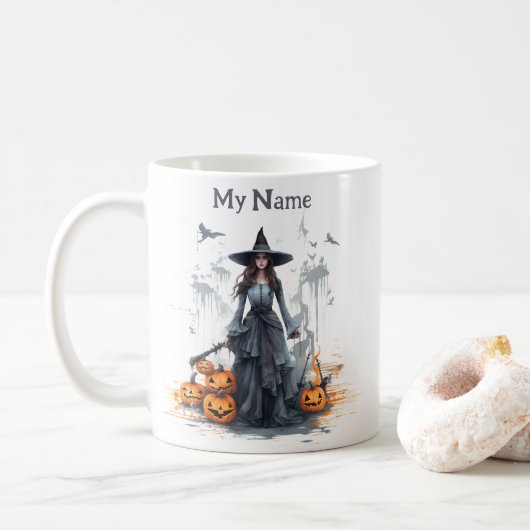 Hexenmagie-Elixier: Halloween-Hexencup Kaffeetasse (Mit Donut)