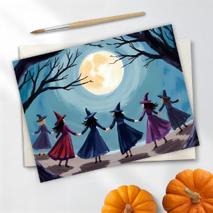 Hexenmeister Halloween-Malerei Feiertagskarte