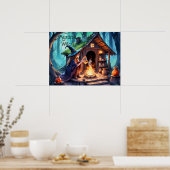 Hexenmeister Halloween-Poster Poster (Küche)