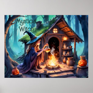 Hexenmeister Halloween-Poster Poster