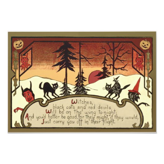 Hexenmeister Jack O' Lantern Pumpkin Vollmond Fotodruck (Vorne)