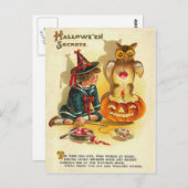 Hexenmeister Kürbislaterne Pumpkin Postkarte (Vorne/Hinten)