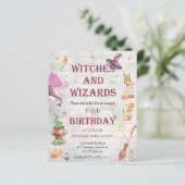 Hexenmeister Magical Kid Birthday Einladung (Stehend Vorderseite)