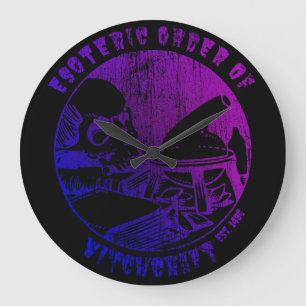 Hexenmeister-Magie-Okkultist Hexenalchemikerin Große Wanduhr