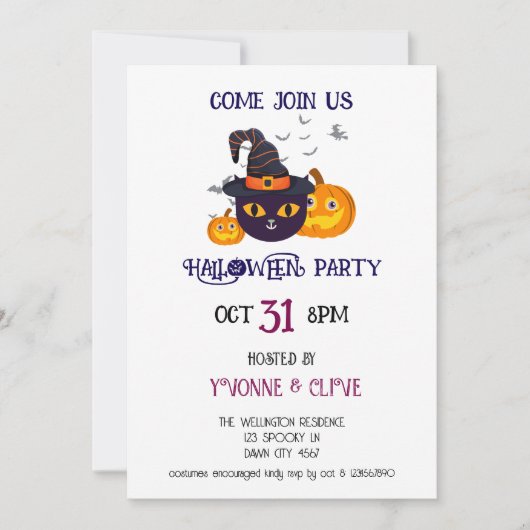 Hexenmeister-Miliar-Halloween-Party Einladung (Vorderseite)