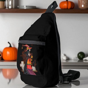 Hexenmeister Molly Harrison Halloween Hexe und Kat Crossbody Bag