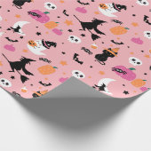 Hexenmeister Spiders Ghost Pumpkin Halloween Muste Geschenkpapier (Ecke)