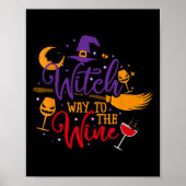 Hexenmeister zum WeinHalloween-Trinken für Wicca Poster (Vorne)