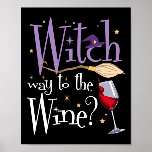 Hexenmeister zum WeinHalloween-Trinken für Wicca Poster (Vorne)