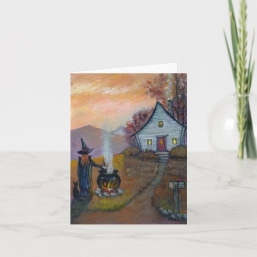 Hexenmeisterausweis Halloween-Abend Karte (Vorderseite)