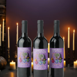 Hexenmeisterliches Halloween-Cocktail-Party Weinetikett